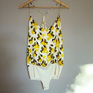 L’angence Mariela Printed Silk Bodysuit